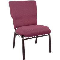 Flash Furniture EPCHT-100 Advantage Burgundy Pattern Discount Church Chair - 21 in. Wide